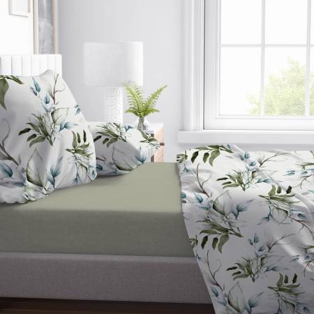 Completo letto arredo in Percalle ‘Leaves’