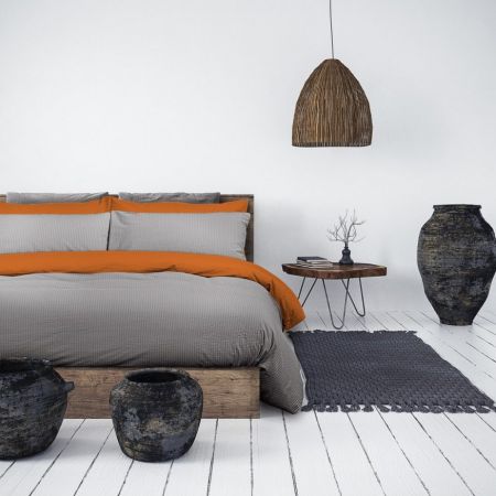 Copri piumino No stiro Daunex 100% Cotone Arancione