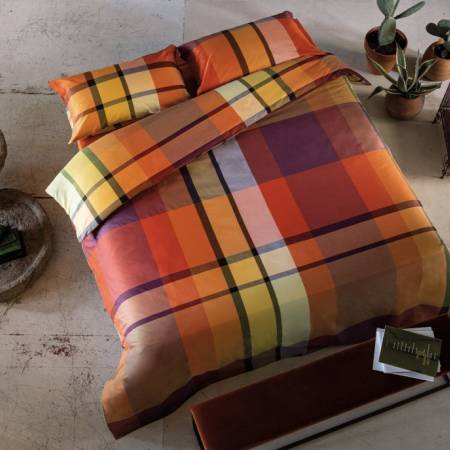 Parure copripiumino matrimoniale bossi in cotone tinto in filo Donald