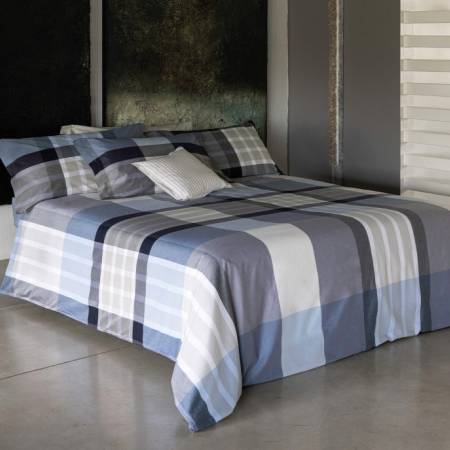 Parure copripiumino matrimoniale bossi in cotone tinto in filo Harris