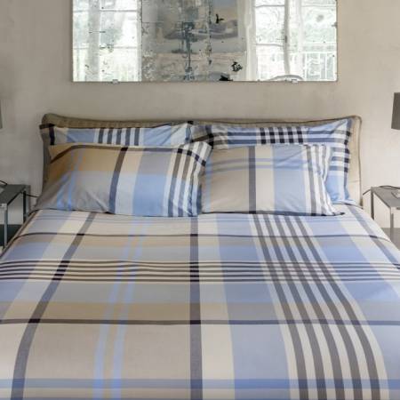 Parure copripiumino matrimoniale bossi in cotone tinto in filo Lucan