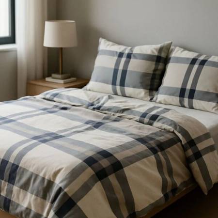 Parure copripiumino matrimoniale bossi in cotone tinto in filo Rhino