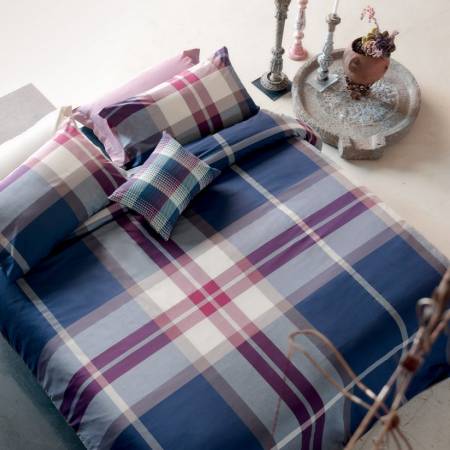 Parure copripiumino matrimoniale bossi in cotone tinto in filo 