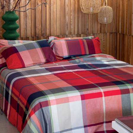 Parure lenzuola harris tinte in filo Bossi