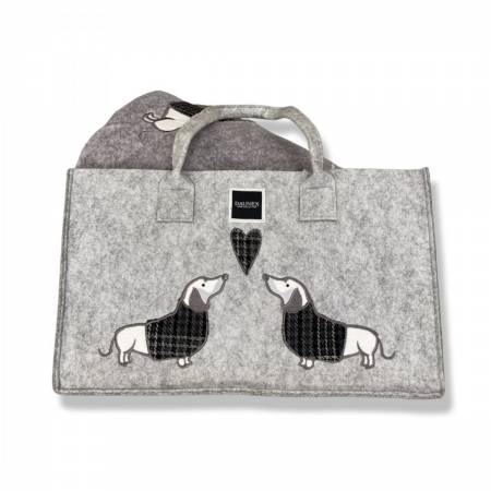 Plaid Morbidotto daunex con borsa di feltro abbinata Bassotti