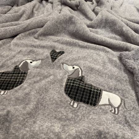 Plaid Morbidotto daunex con borsa di feltro abbinata Bassotti