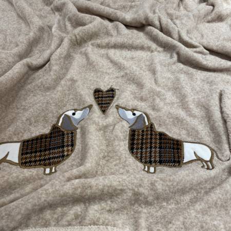 Plaid Morbidotto daunex con borsa di feltro abbinata Bassotti