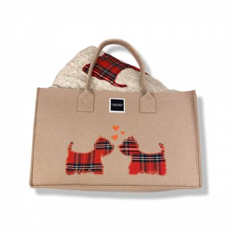 Plaid Morbidotto Daunex con borsa di feltro abbinata Love