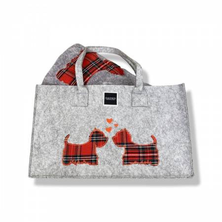 Plaid Morbidotto Daunex con borsa di feltro abbinata Love