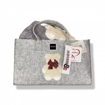 Plaid Morbidotto daunex con borsa di feltro abbinata