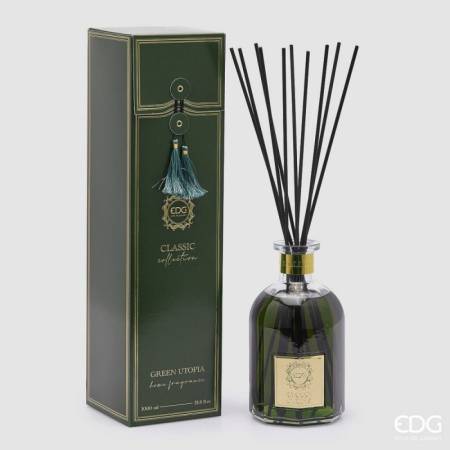 Profumo per Ambiente con Bastoncini Bottiglia Classic Green Utopia
